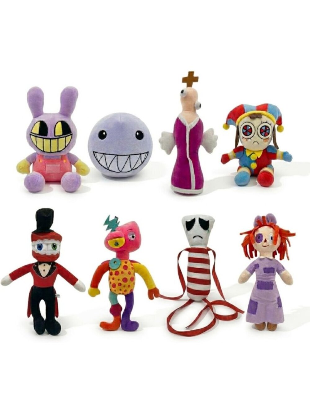 Colorful Plush Toy Set of 8 - Soft Stuffed Animals for Kids, Playtime & Decor
